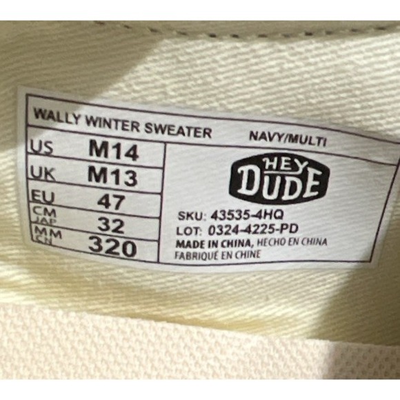 New Hey Dude Wally Winter Sweater Fair‎ Isle Slip On Loafers Shoes Men\'s Size 14 main image 5
